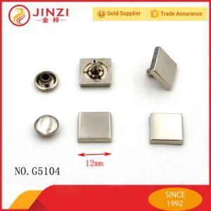 Jinzi Metal 12mm Square Head Rivet Nail Button for Clothing and Bags