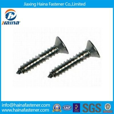 Stock DIN7972 Stainless Steel Slotted Countersunk Head Tapping Screw