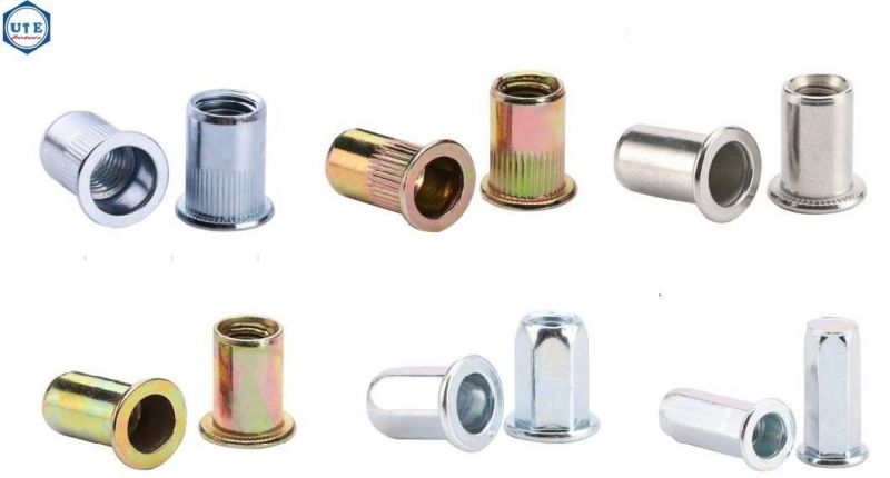 Large Head/Flat Head W/Thread Full Hex Body (insert nut) Yellow Zinc Blind Rivet Nut (fastener&hardware)
