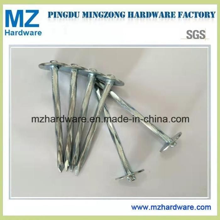 E. Galvanized Umbrella Flat Head Roofing Nail with Twist Shank