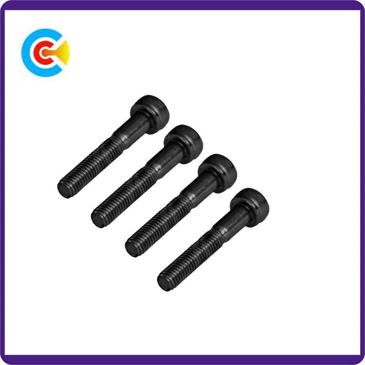 Black Zinc Carbon Steel M12 Hexagon Knurled Cheese/Cylindrical Head Screw