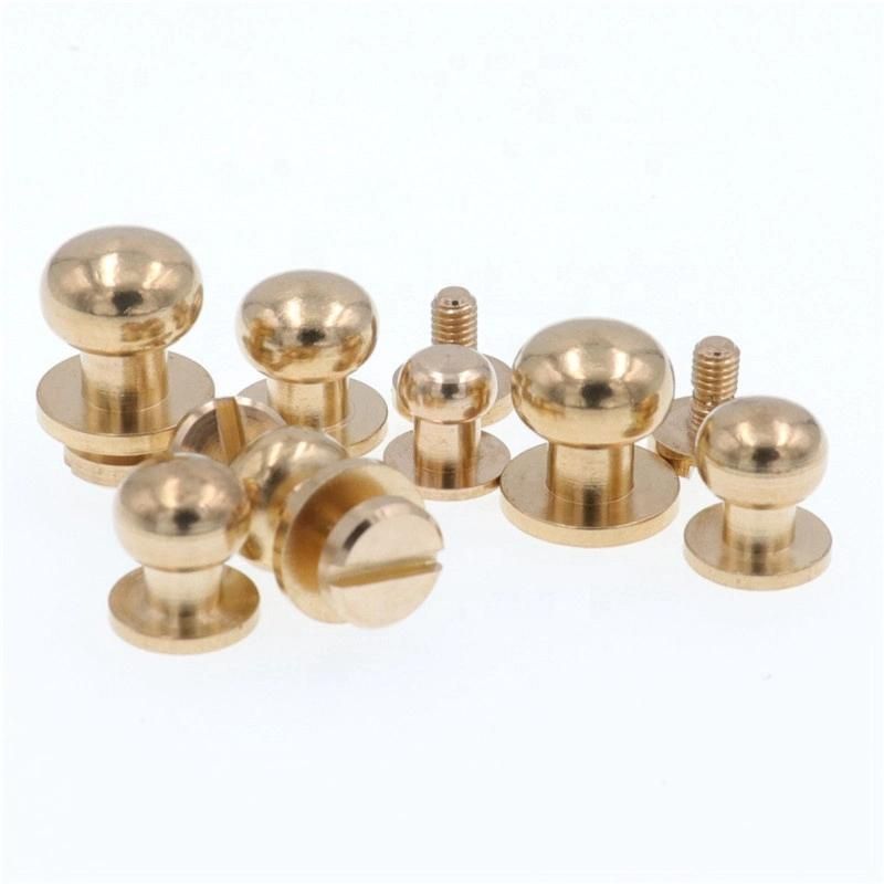 High Quality Brass Screw Back Button Head Studs Rivets for Leather Craft