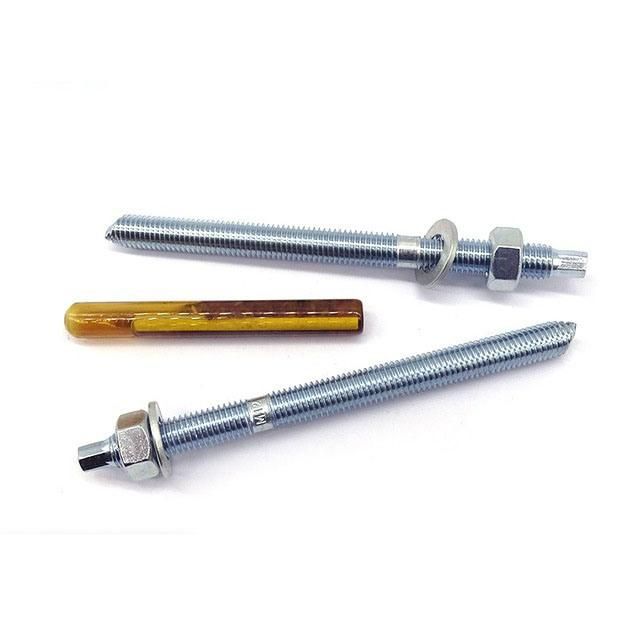 Chemical Anchor Bolt Carbon Steel Chemical Stud Anchor Bolt with Hex Nut and Washer