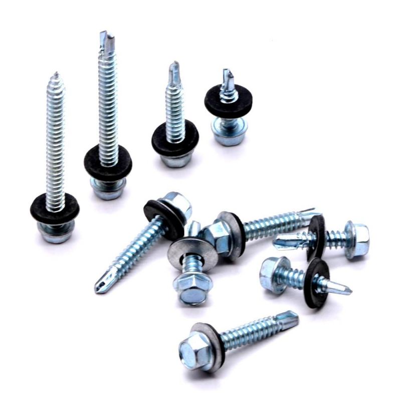 Hex Head Self Drilling Screw with Rubber Washer