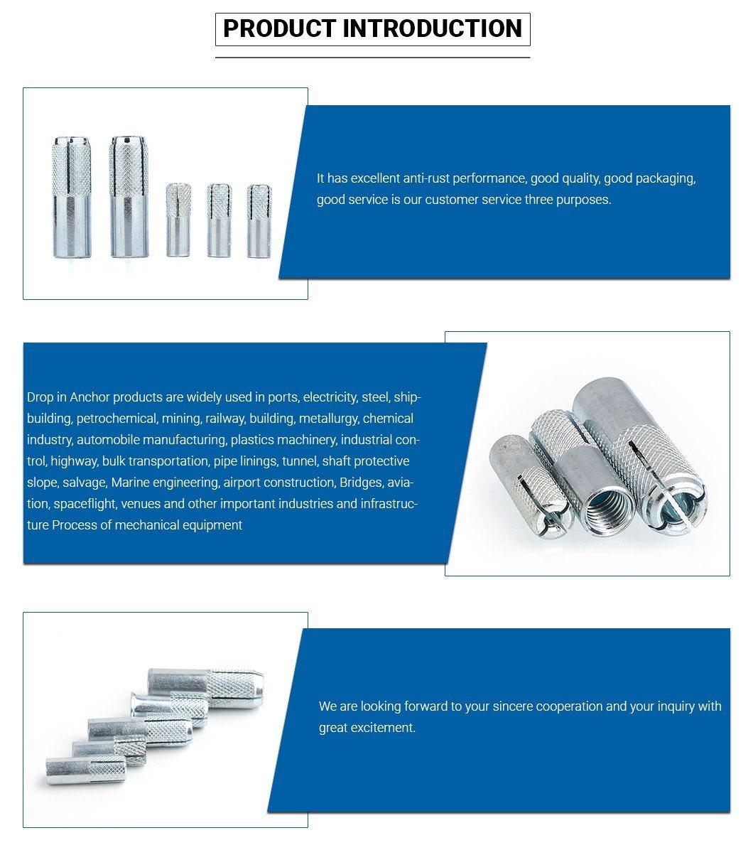 Carbon Steel Zinc Plated Drop in Anchor Inch Size and Metric Size