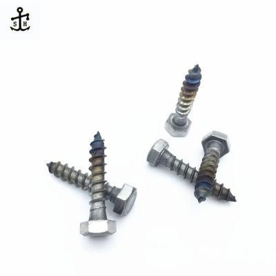 M6 Zinc Plated Hex Head Self Tapping Wood Screw DIN571 Made in China