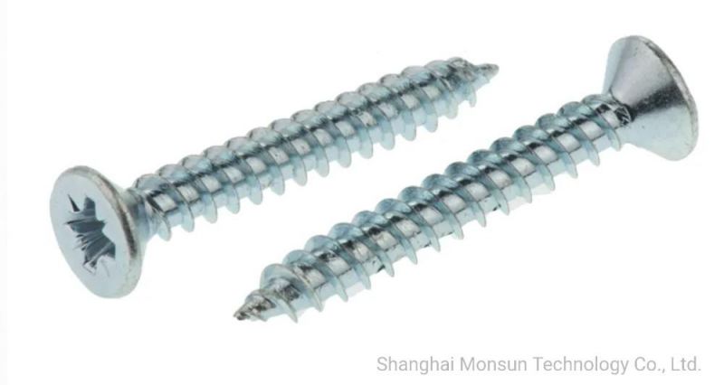 Pz Recess Galvanized Double Countersunk Head Self-Tapping Particleboard Screws
