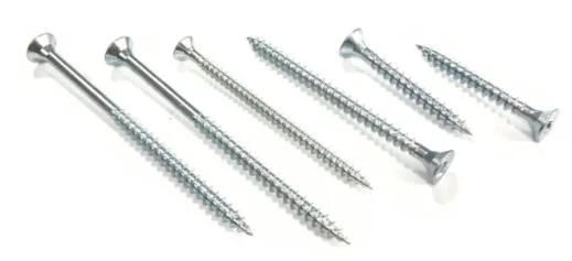 Pozidriv Flat Head Chipboard Screw Double Csk Flat Full Thread C1022 Harden White Zinc Plated 3X12mm Chipboard Screw