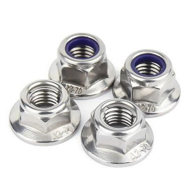 M4 M5 M6 M8 M10 M12 A2-70 Stainless Steel Flange Nylon Hex Lock Nut