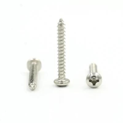 China Wholesale Pan Head Cross Self-Tapping Phillips Full Thread Stainless Steel Self Tapping Screws for Metal