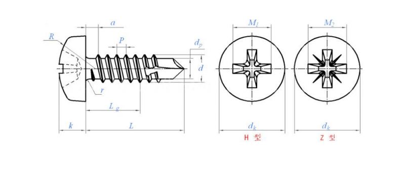 Pan Head Phiilips Drive Zinc Plated Self Drilling Screw