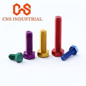 Colorful Aluminum Alloy 6061 7075 Anodized Bolts Hex Head Bolt