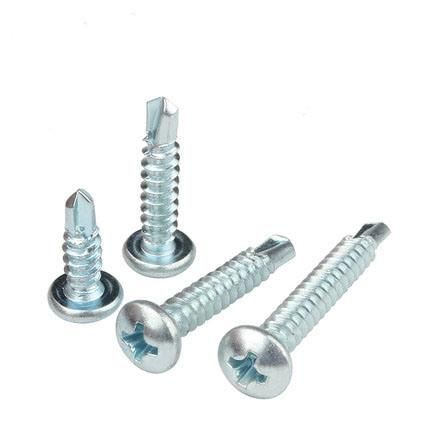 Phillips Round Csk White Zinc Plated Head Self Drilling Steel Screw