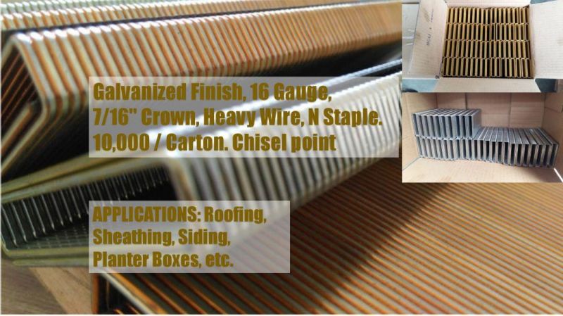 N17 Staples, Galv and Yellow Color Senco N Staples