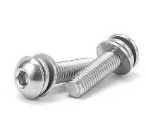 304 Stainless Steel Round Head Pan Head Hexagon Socket Combination Screw with Self-Contained Cushion