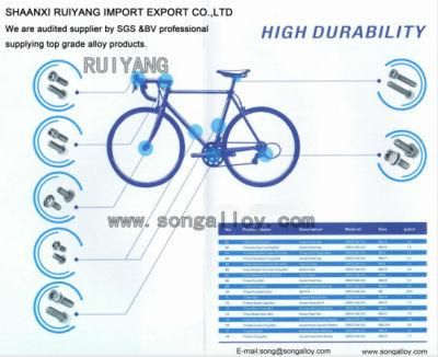 Motorcycle/Bicycle Titanium Alloy Screws for Connector Customized