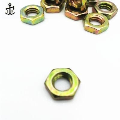 High Quality ISO 4035 Yellow Zinc Plated Grade8 Carbon Steel M3 Hex Nut