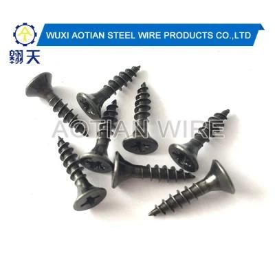 3.5X16mm Fine Thread Phillips Bugle Head Drywall Screws Black Phosphate Coated Drywall Screws
