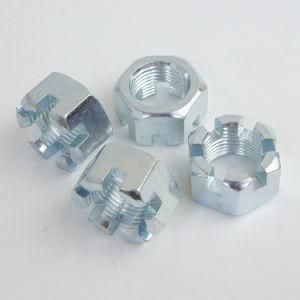 M24 High Quality DIN937 Zinc Plated or Black Hex Slotted Nut