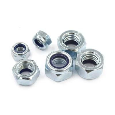 DIN985 Steel Zinc Plated Furniture Insert Nut Hex Socket Lock Nuts with Nylon Insert