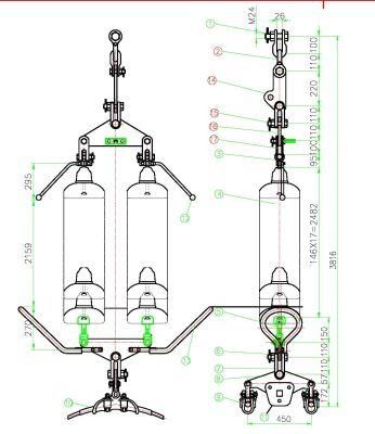 230kv Double Suspension I Type Insulator String Over Head Transmission Line Joint Fittings