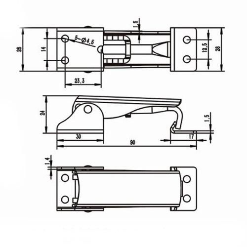 Plastic Mechanical Vacuum Feeder Toggle Latch