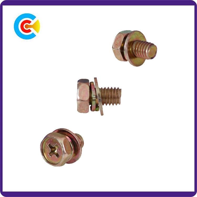 DIN/ANSI/BS/JIS Carbon-Steel/Stainless-Steel 4.8/8.8/10.9 Galvanized Cross Angle Flange Screws for Building
