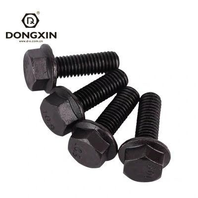 High Quality Carbon Black Oxide Hot Galvanizing Hexagon Head Flange Bolts
