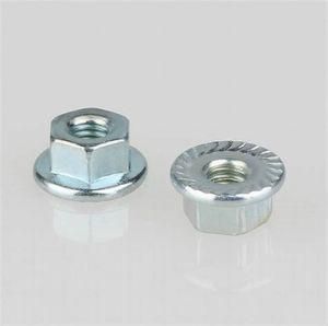 DIN6923 Yellow Plated and Blue White Zinc Palte or Hot Zinc Plate Hex Flange Cap Serrated Lock Nut