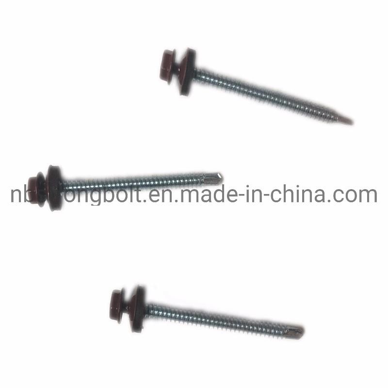 10% off Hex Washer Head Self Drilling Screw Manufacturer &Factory with Ral 8017 Head Painted