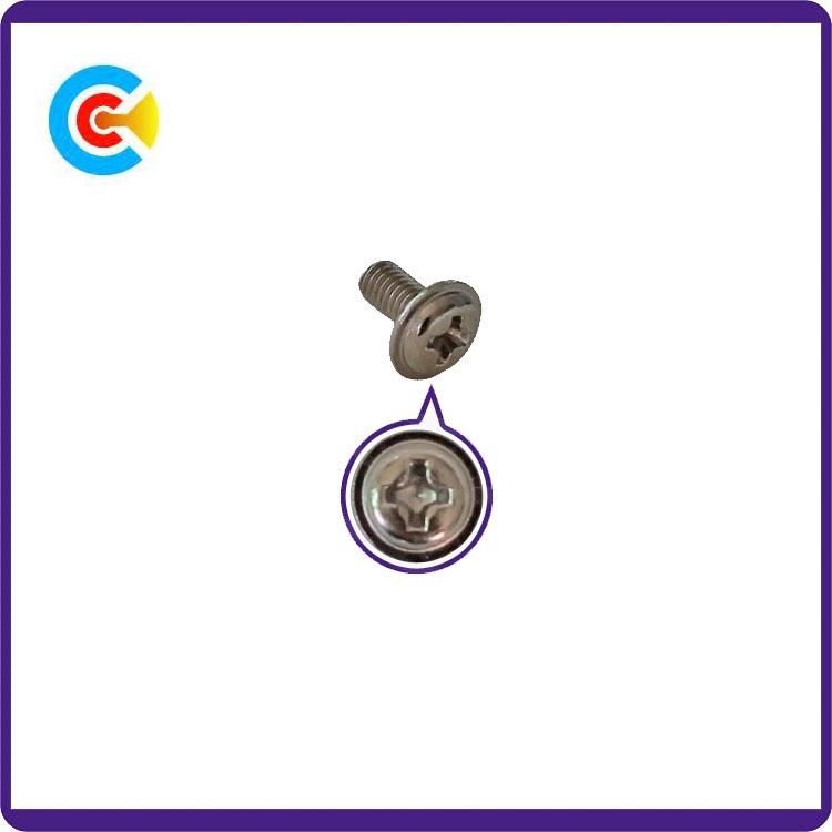 DIN/ANSI/BS/JIS Carbon-Steel/Stainless-Steel Cross Pan Sun Flower with Anti-Sliding Screws