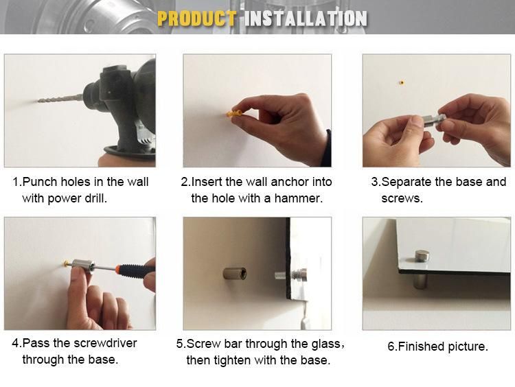Stainless Steel Fasteners Wall Sign Glass Screw Spacer Standoff