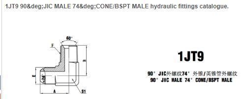 90° Jic Male 74° Cone/BSPT Male Hydraulic Fittings Catalogue