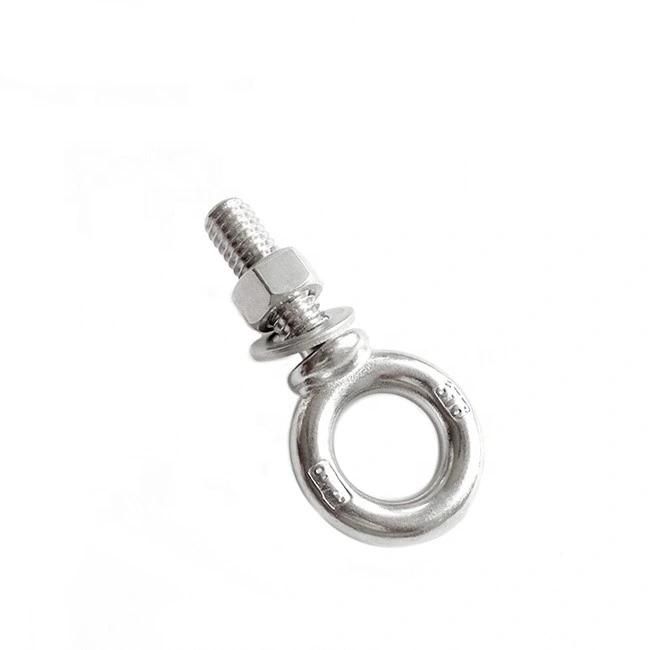 SUS304 316 Stainless Steel Collared G277 Eye Bolt with Shoulder and Lock Nut