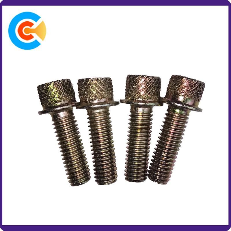 Carbon Steel M6X20 Knurled Screws Full Teeth Screw Galvanized Screw
