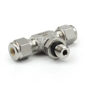 Stainless Steel Double Ferrules Compression Tube Fittings Positionable Male Branch Run Tee