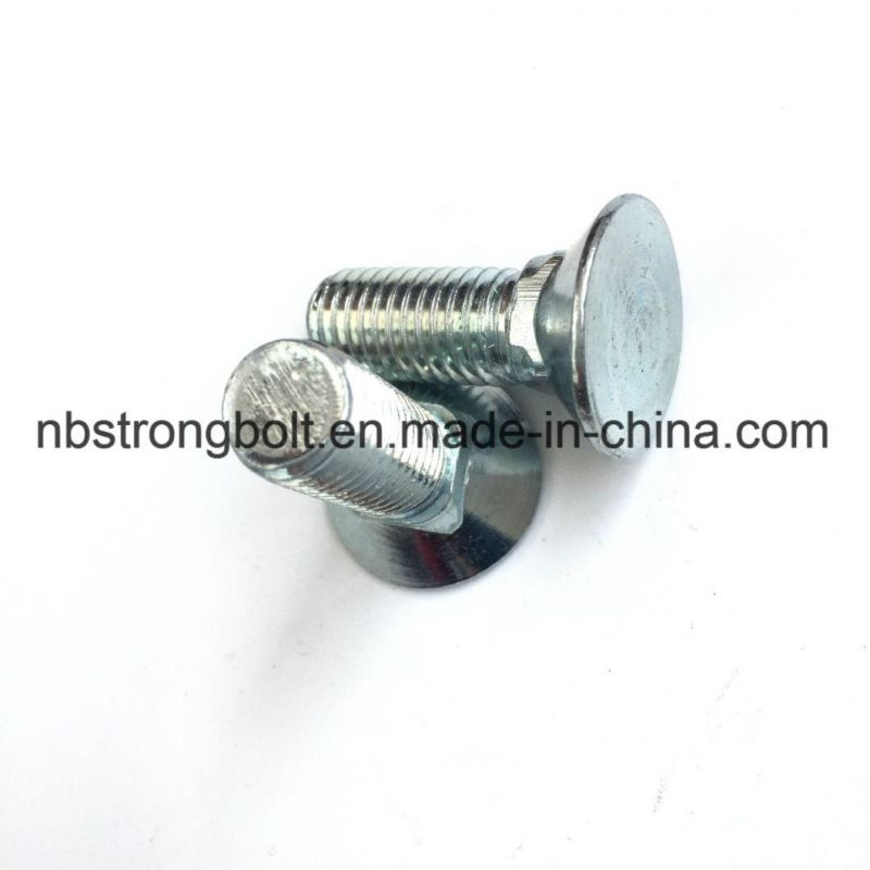 Flat Head Square Neck Screw with White Zinc Plated/Customized Flat Head Screw
