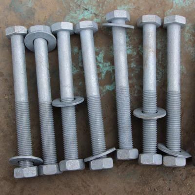 Galvanized Carbon Steel Hex Guardrail Splice Bolts and Nuts