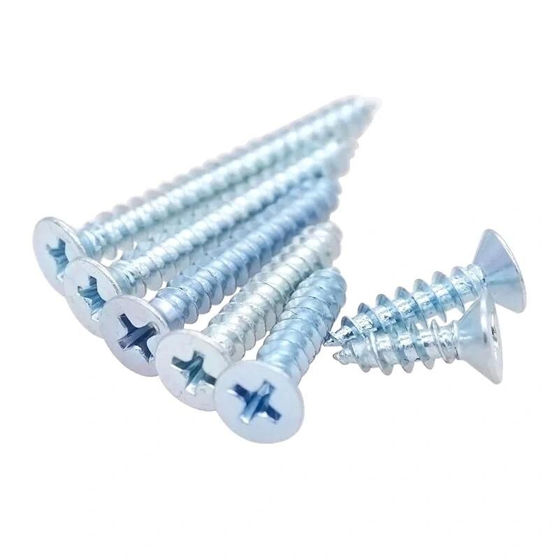 Blue White Zinc Coated Self Tapping Chipboard Screw